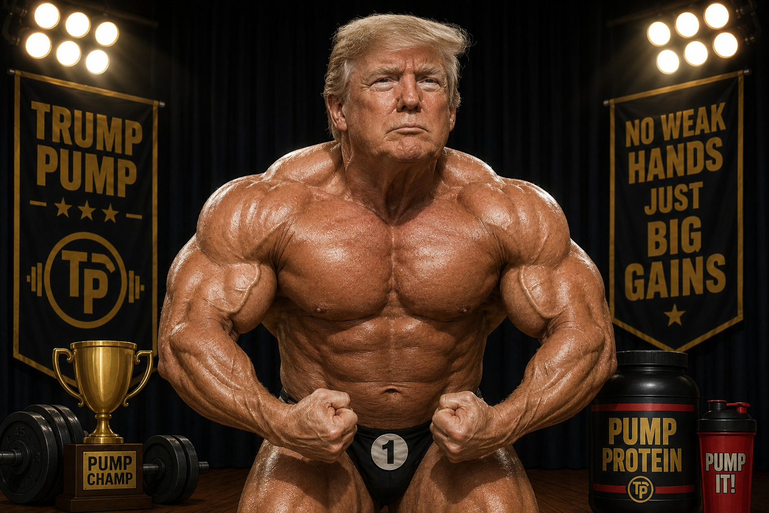 Trump Muscle Meme Artwork